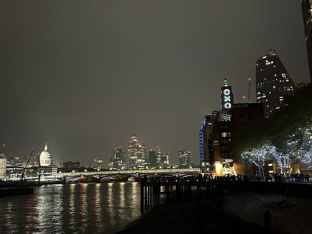 London winter walks Southbank overlooking St Pauls