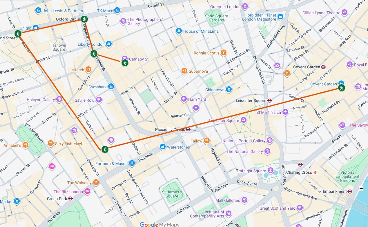 Christmas lights in London Christmas lights walking trail