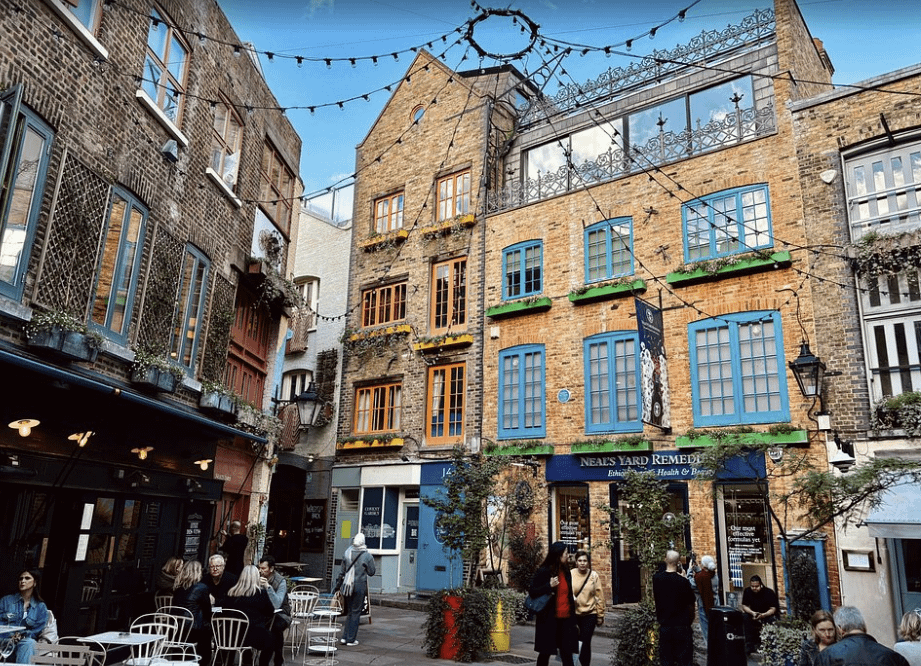 London winter walks Neals Yard in Covent Garden