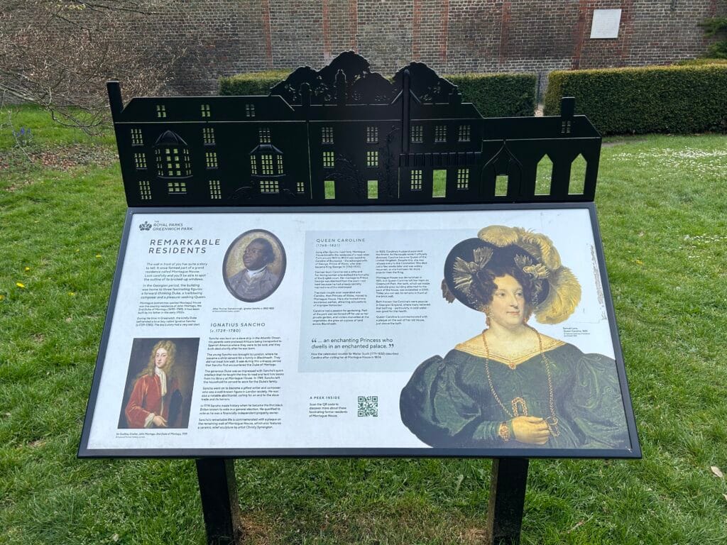 Queen Caroline Bath remains and Montague House in Greenwich