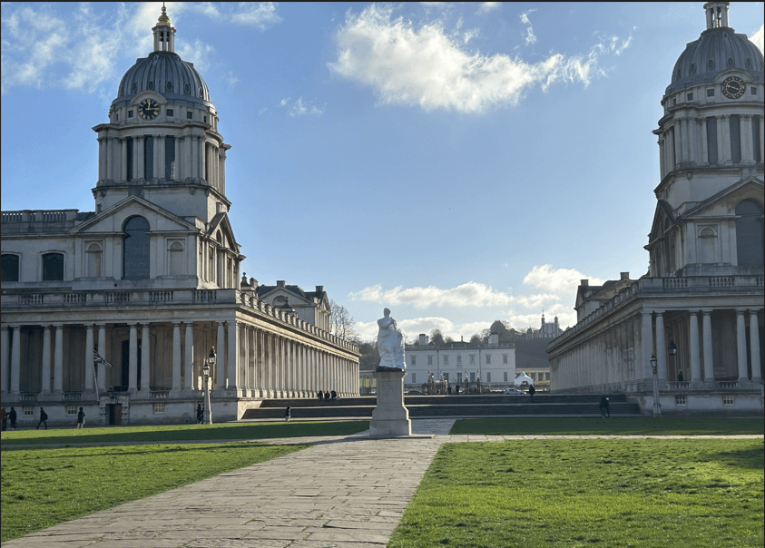 Old Royal Naval College with Greenwich Park in the background
