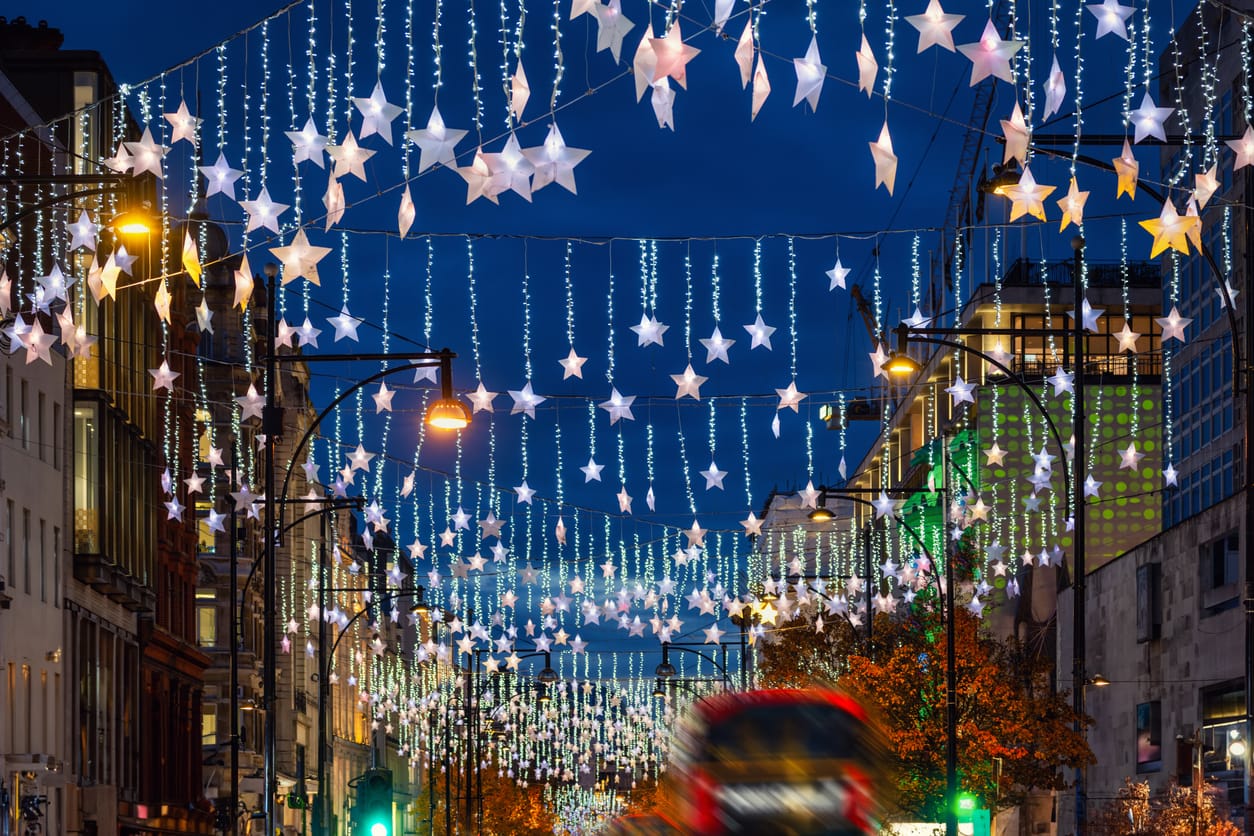 Christmas lights on Oxford Street