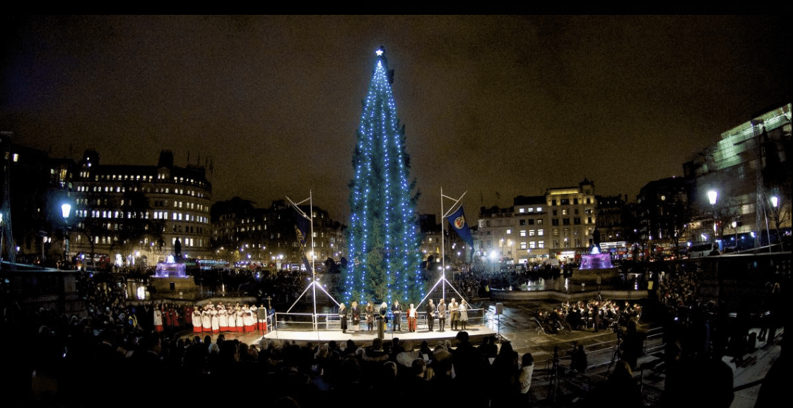 Carol Singing at Trafalgar Square Christmas Market